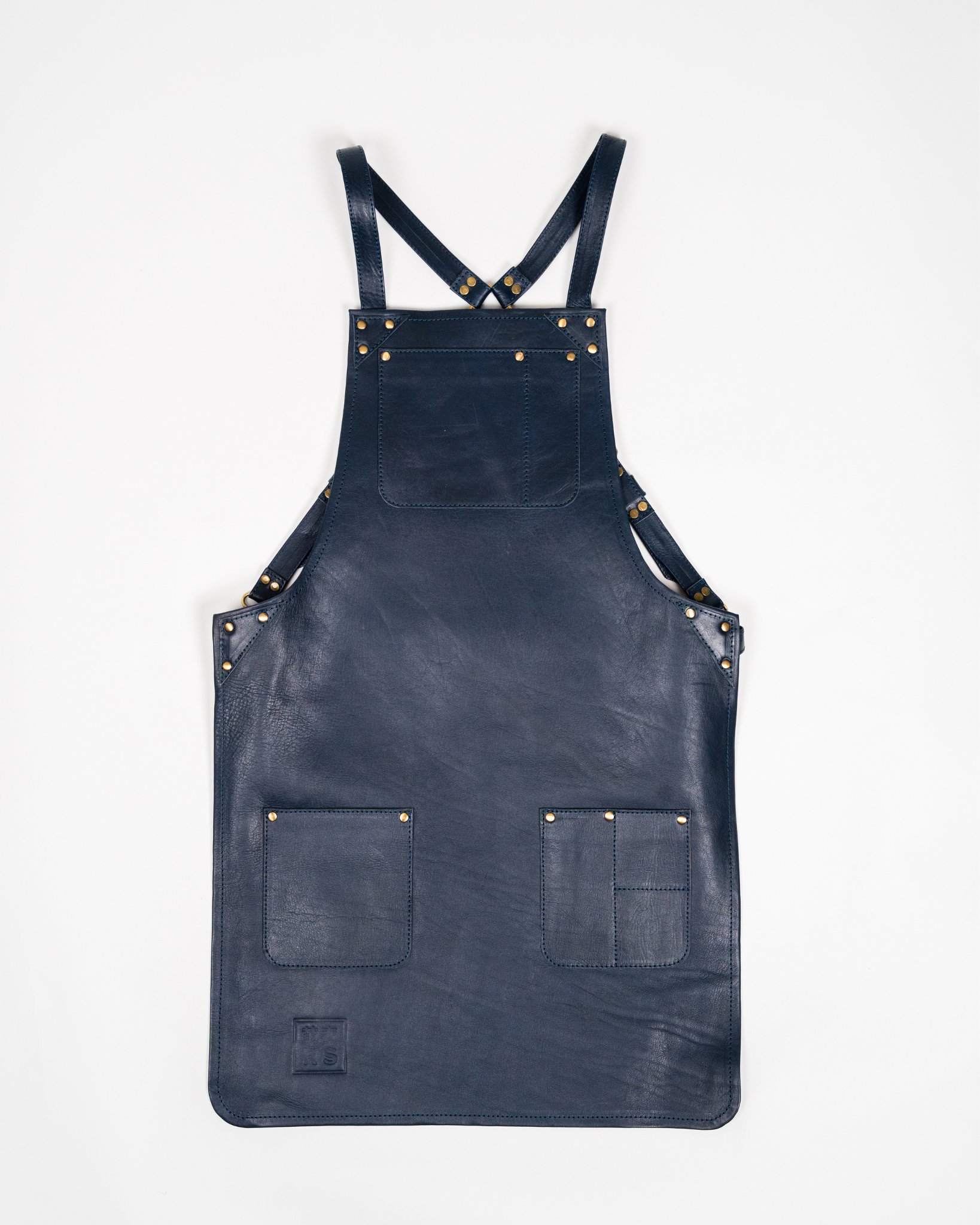 Navy Leather Apron - Unlined