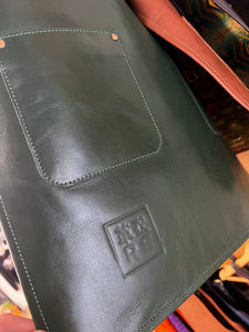 Green Leather Apron - Digital Camo