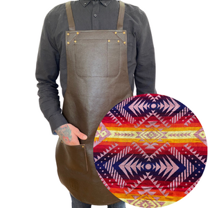 Brown Leather Apron - Red Mexican