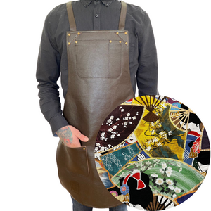 Brown Leather Apron - Japanese Fans