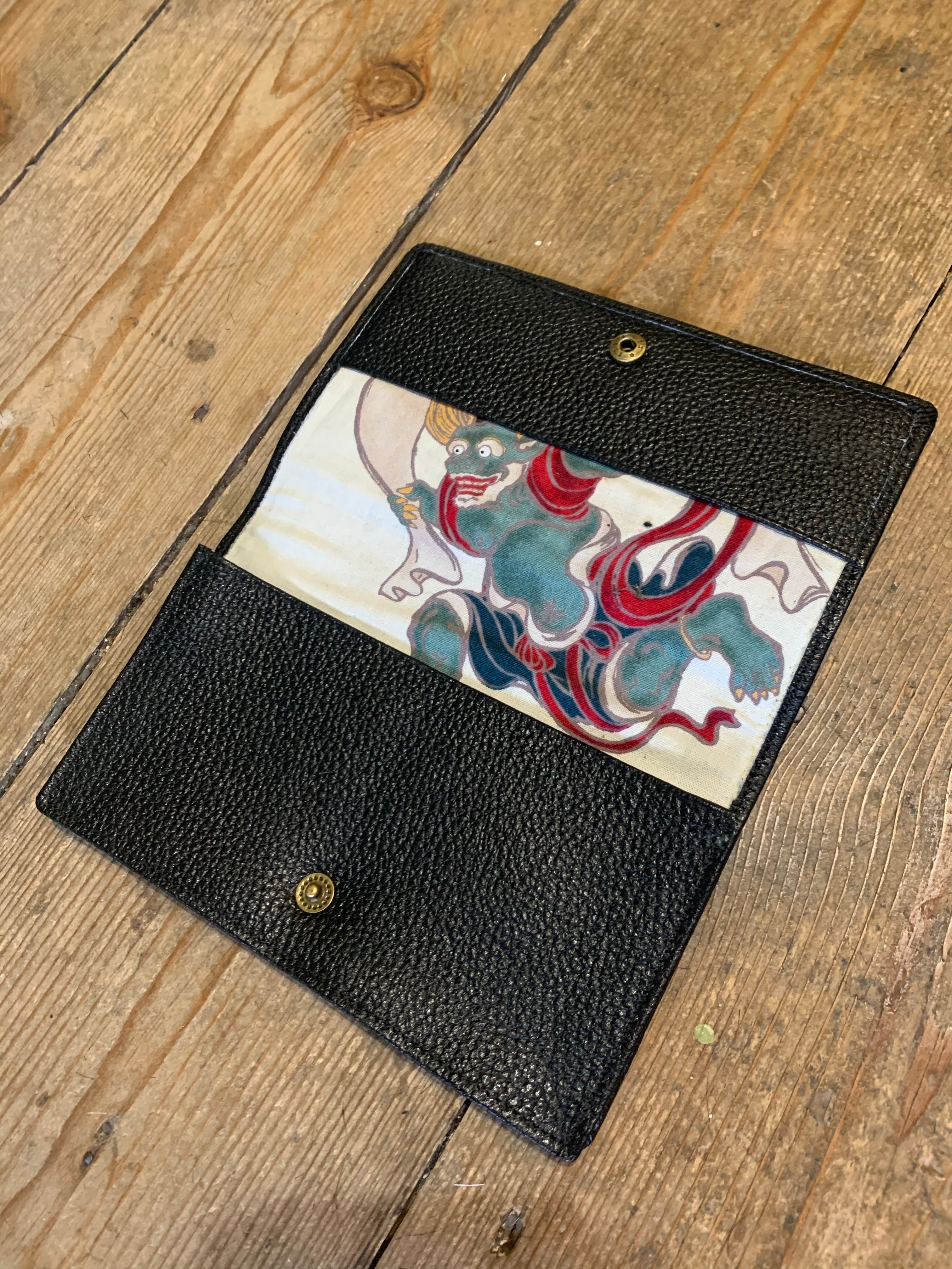 Black Tobacco Pouch - Japanese Mythological | RaySteels Leather Aprons