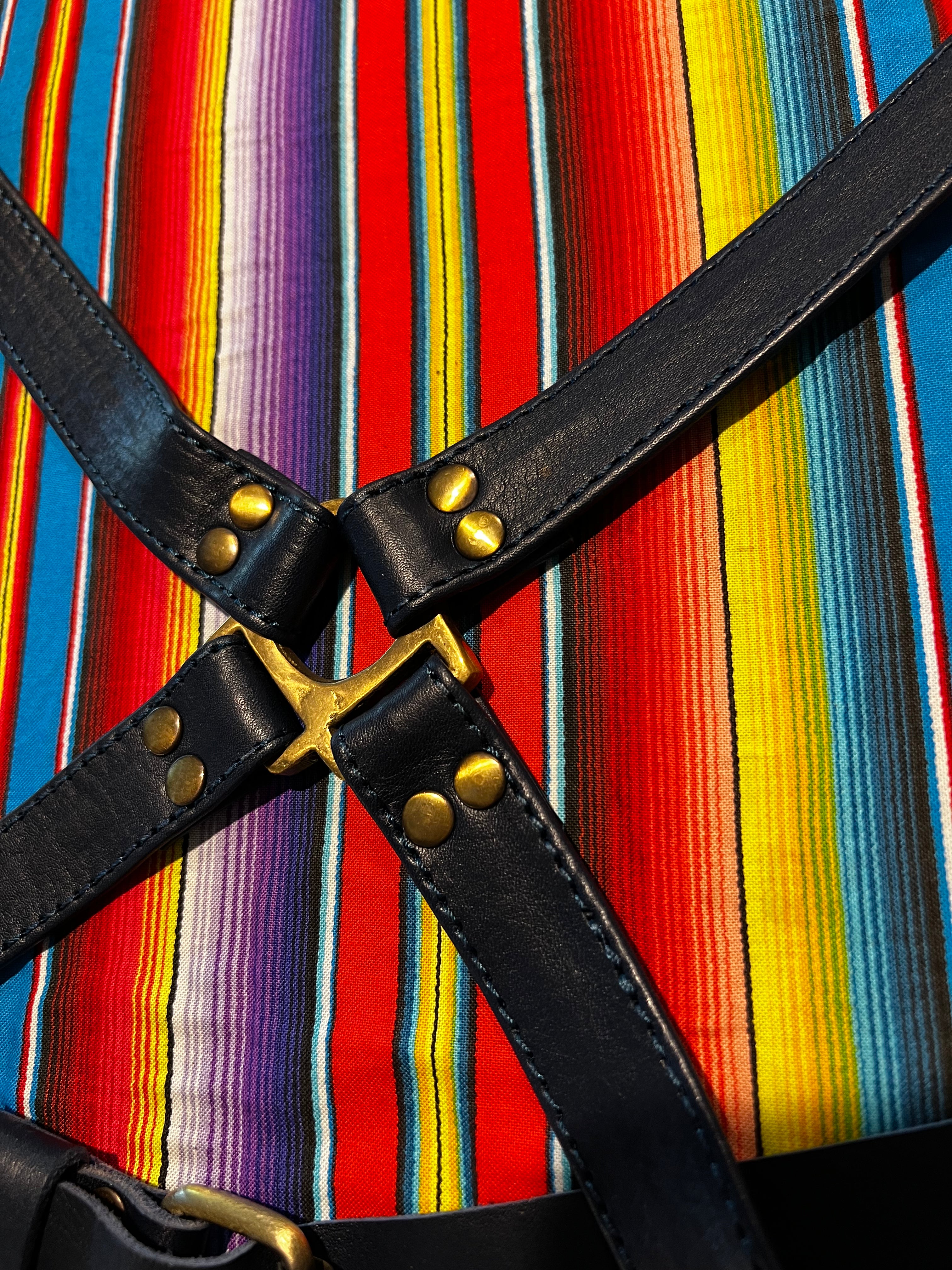 Brown Leather Apron - Striped Mexican